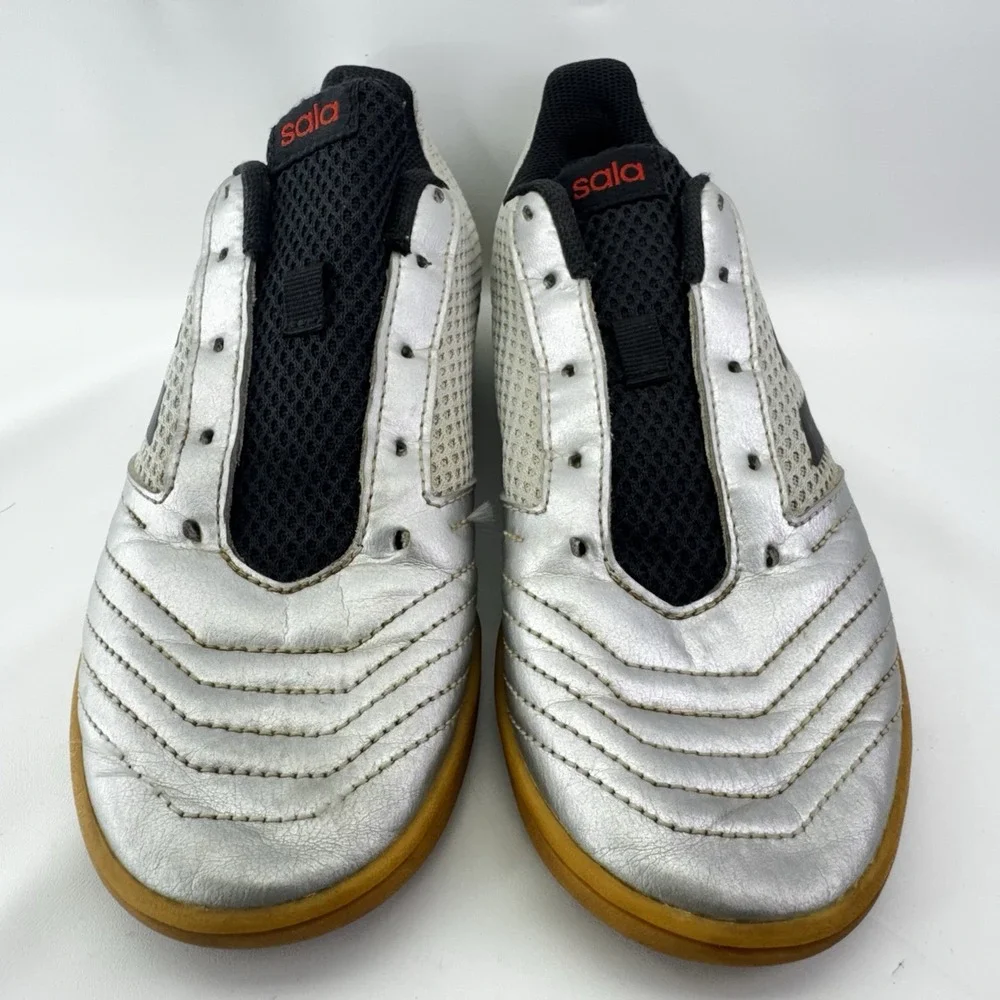 Adidas Predator 19.4 SALA Mens Sz US 4 Silver Black Indoor Soccer Shoes Sneakers